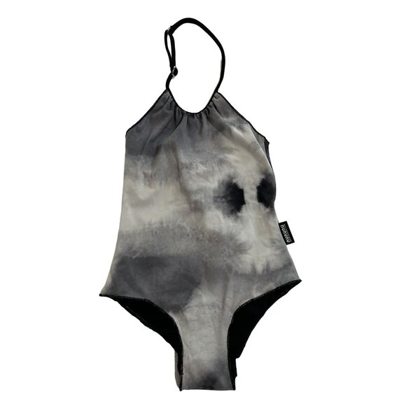 Nununu Tie Dye Collar Swimsuit in Black